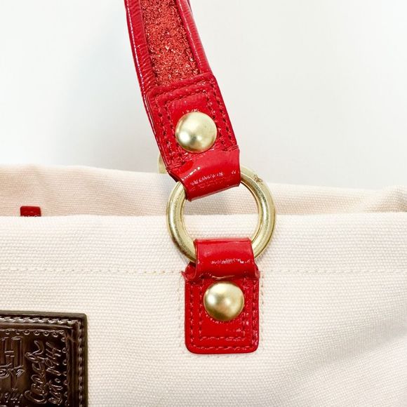 Coach Poppy-Chan Cherry Evie Tote Japanese Kawaii Pink Shoulder Bag 15542 Canvas - Picture 10 of 15